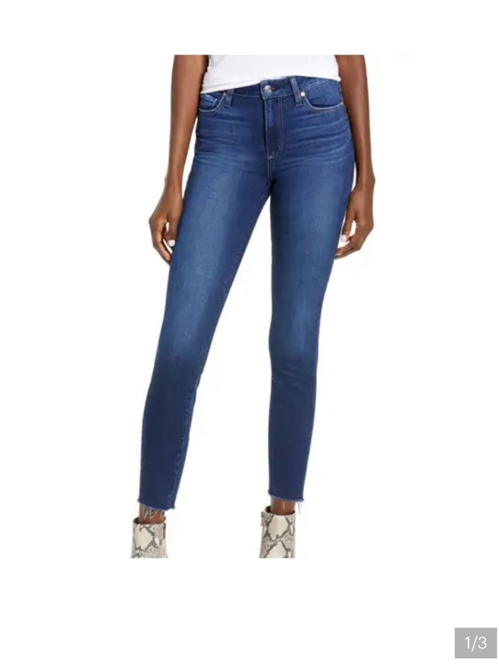 PAIGE Hoxton ankle skinny jeans, Raw Hem 25 inches inseam, size 29